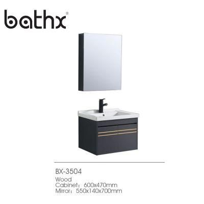 Modern Style Sanitary Ware Water-Resistant Sanitary Ware Ply Wood Bathroom Cabinet with Ceramic Basin