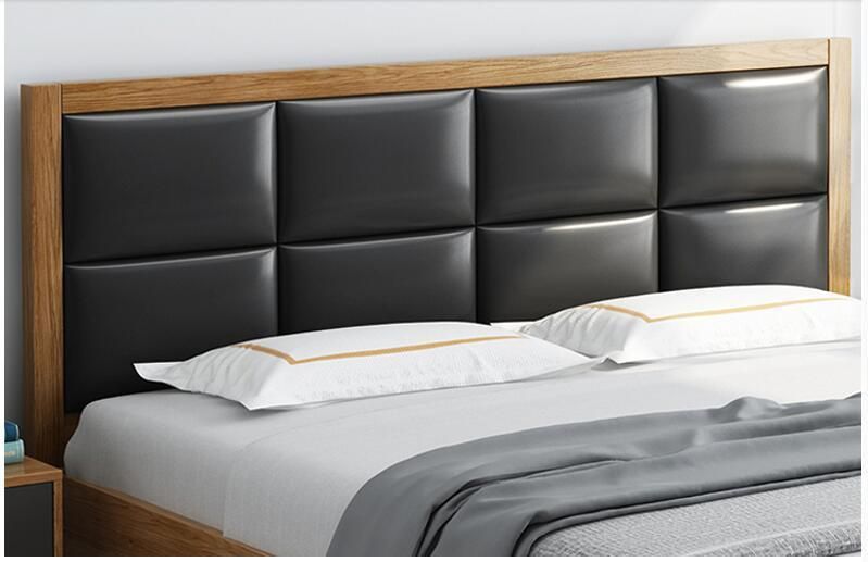 Modern Storage King Size Wooden Bed Elegant Furniture Bedroom Set