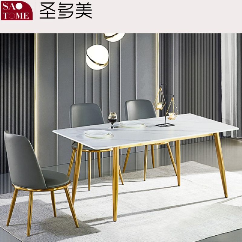 Modern Living Room Dining Room Furniture Golden Foot Net Red Dining Table