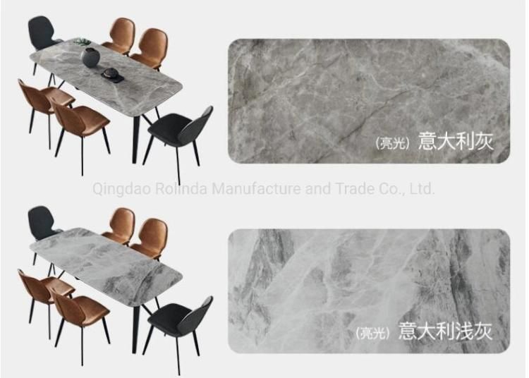 Whole Sale Nordic Modern Minimalist Marble Rectangular Dining Table and Chair Combination Small Apartment Household Dining Table