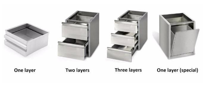 Multifunctional Stainless Steel Storage Drawer Cabinet Without Cover