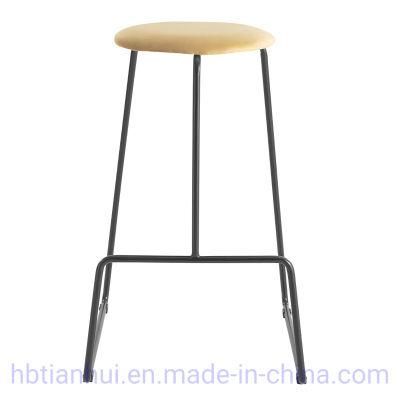 Home Furniture Modern Leather Chairs Metal High Bar Stool Counter Kitchen and Home Dining Chair