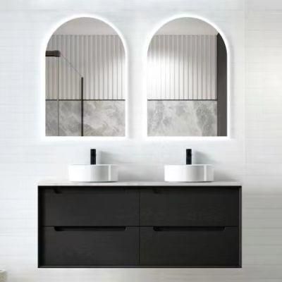 Modern Design Bathroom Cabinets with LED Mirror Collection Bathroom Vanity Double Sinks Can Be Customized.