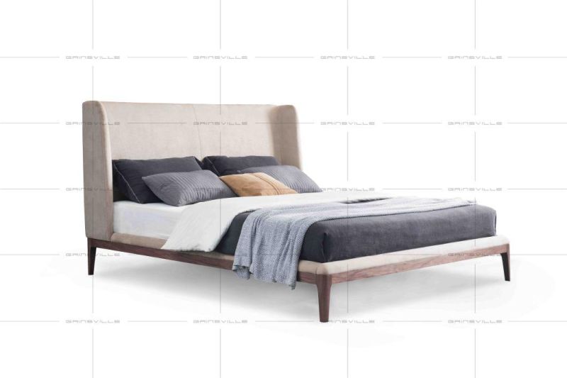 Hot Sale Bedroom Furniture Cream Color PU Bed Furniture in Middle East Market