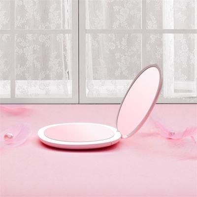 Compact Pocket 1X/3X Magnifying Round Mini LED Cosmetic Mirror