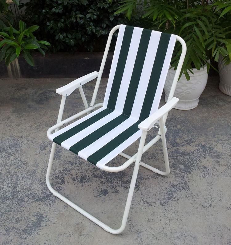 Steel Spring Folding Chair for Camping (strips) (ETF06016)