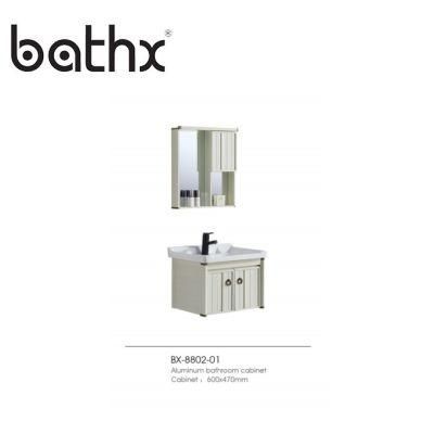 Modern Design White Wall-Mounted Space Aluminum Bathroom Cabinet 60cm