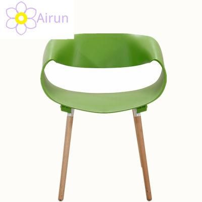 Cheap Wholesale Modern Luxury White Plastic Wooden Legs Armchair Kitchen Dining Room Chair for Sale