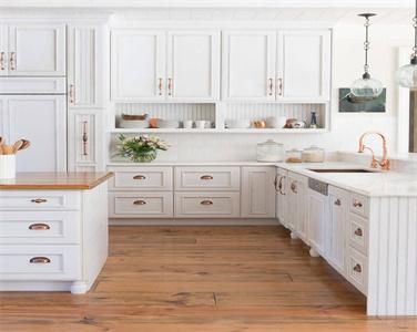 Pastoral Customized Multifunctional High Grade Cream White Solid Wood Kitchen Cabinet