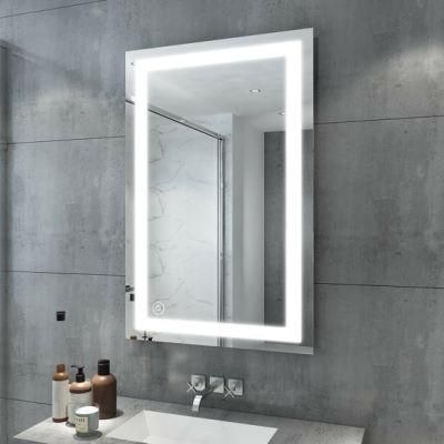 Wall Mounted Hotel Bathroom 3000K- 6500K Dimmer LED Lighted Anti-Fog Mirror with Ce Certificate