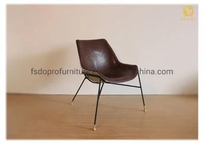 2020 Dopro New Design Modern Leisure PU Dining Chair Relax in Gold