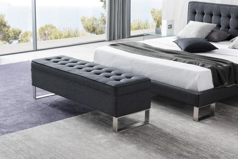 Hot Selling Item Modern Furniturelatest Double Wall Bed of Fabric King Size Bed