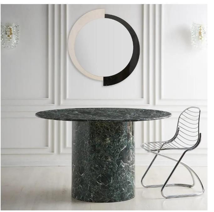 Natural Stone Low Green Marble Coffee Table Center Modern Nordic Round Table