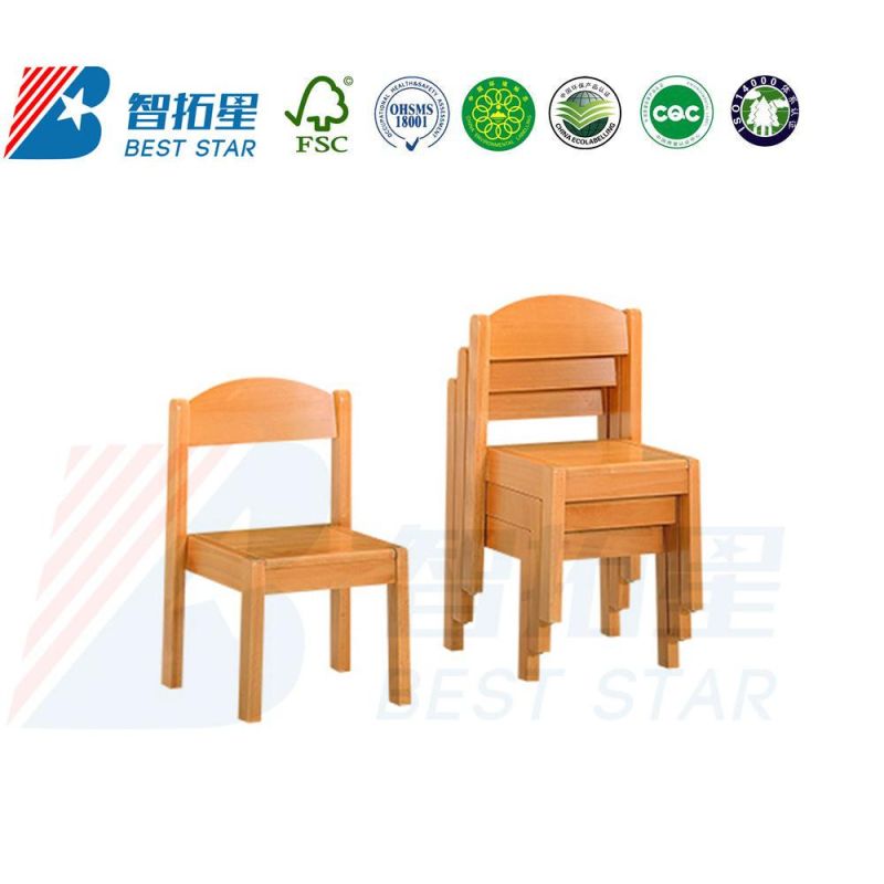 School Furniture Children Stackable Chair, Preschool Wooden Kids Chair, Nursery School, Kindergarten Furniture