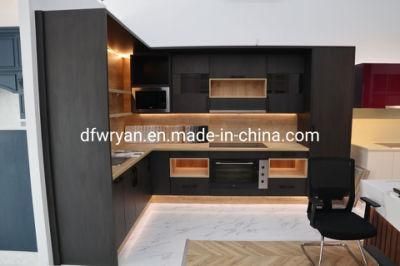 Modern Black Melamine Kitchen Cabinet