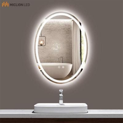 Wholesale Bathroom Lighting Touch Sensor LED Mirror Wall Mounted Oval Makeup Shaving Mirror