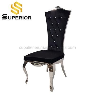 Luxury High Back Chrome Legs Dining Chairs for Home Furniture