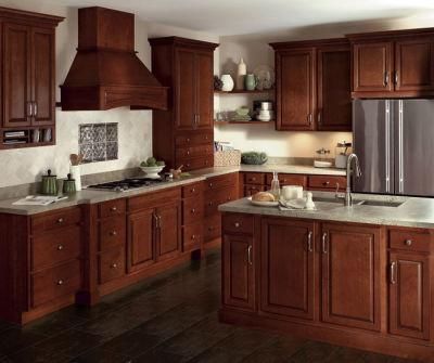 Custom Glazed Cherry Cabinets in Traditional Kitchen