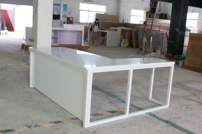 Marble Stone Top Two Sided Office Furniture Computer Manager Office Desk White Simple Office Table