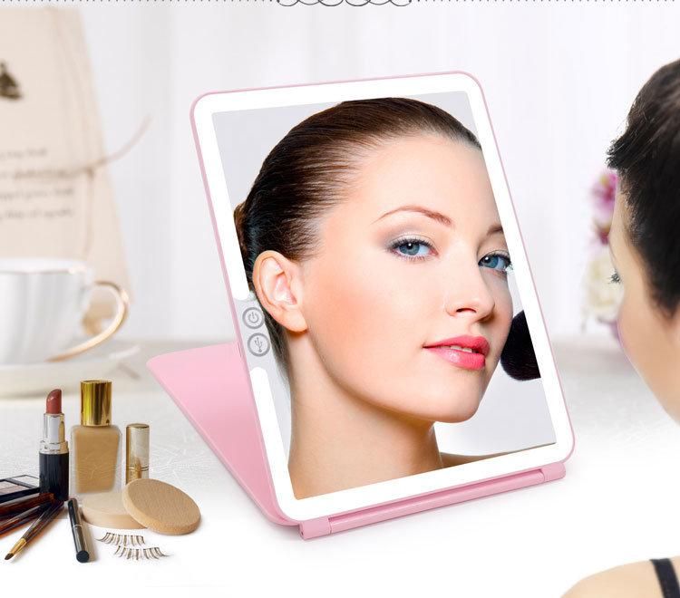 Portable Handheld Travel Makeup Mirror with LED Light