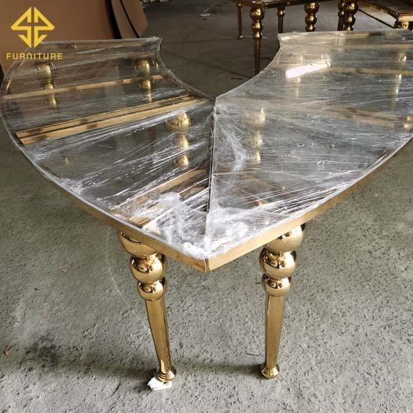 Dubai Style Stainless Steel Acrylic Table for Wedding Event