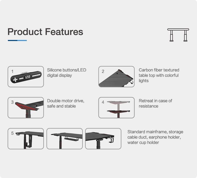 Good Service Sample Provided Modern Design Home Furniture Jufeng-Series Gaming Desk