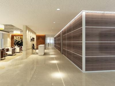 MDF Office Partition Wall Laminated Glass Half Glass Partition Wall