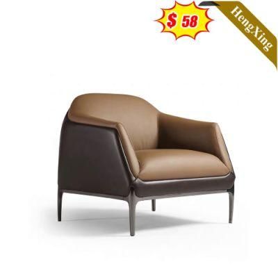 Modern Home Living Room Brown PU Leather Single Seat Sofas Couch Cheap Leisure Lounge Chair