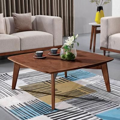 Italian MDF Veneer Hotel Furniture Ash Wood Living Room Coffee Table Tea Table