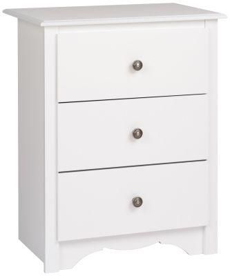 Nightstand with 3 Drawers, Dresser with Storage Shelf, Bedside Table/Closet Organizer, White