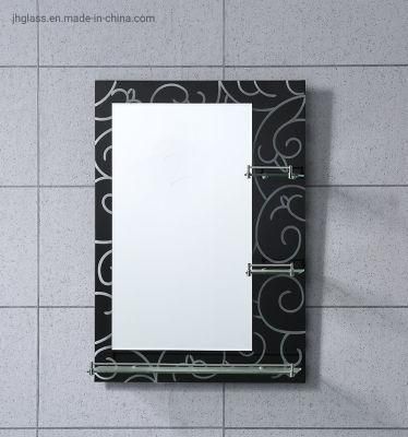 Nice Home Decorative Bathroom Black Resin with Shelf Mirror