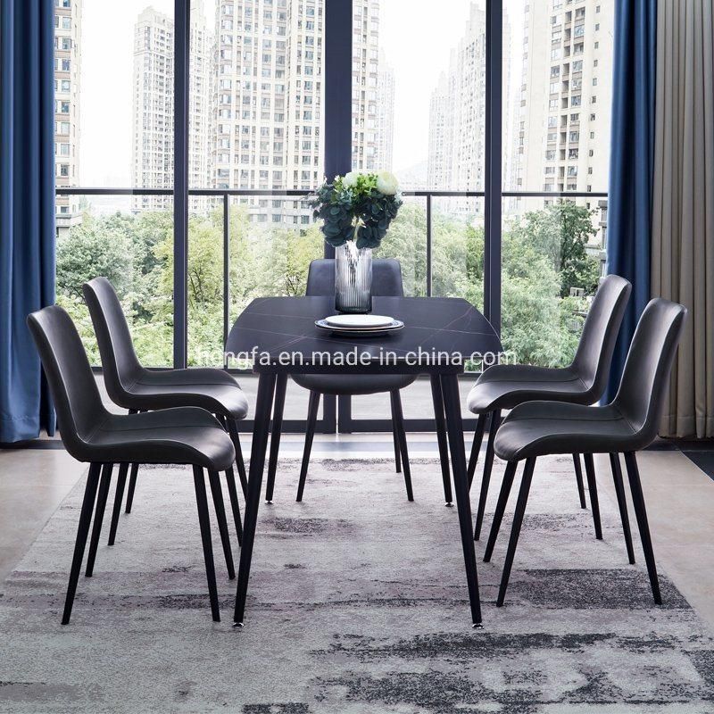 Modern Home Furniture Upholstered Dining Chair with Metal Legs
