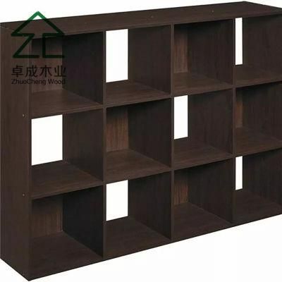 Black Color Hidden Door 6 Tier Brown Moveable High Bookcase