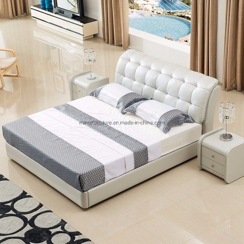(MN-HB13) Modern Home Bedroom Leather Adult Double Bed