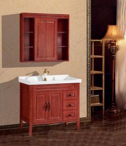 New Design Modern Wood Bathroom Vanity with Chinese Fengshui Mirror Cabinet 1107