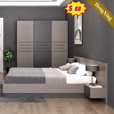 Modern Wooden MDF Home Apartment Hotel Bedroom Furniture Wardrobe Closet Mattress Night Stand King Size Double Bed
