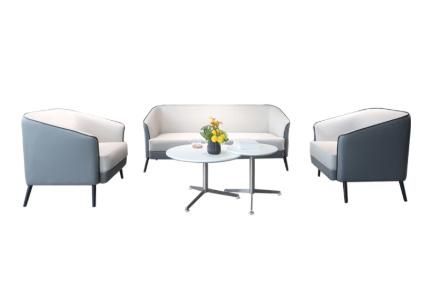 Italian Living Room Furniture Arcuate Modern Comfortable Leather Sofa for Office