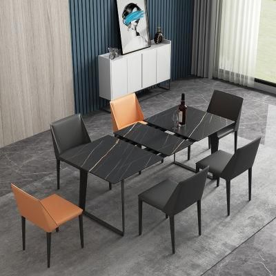 Metal Furniture Restaurant Extendable Marble Kitchen Home Dining Table