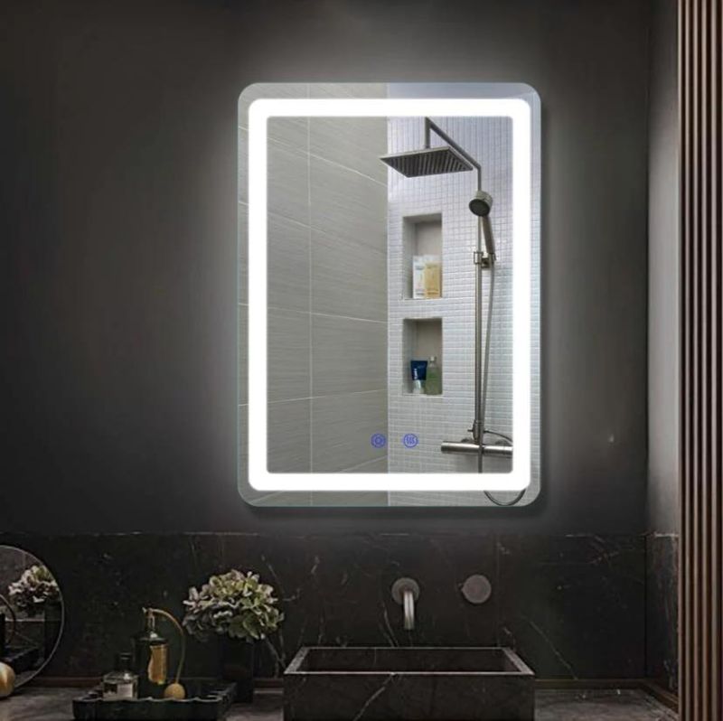 Round Silver Wall Home Decor Furniture Cabinet LED Bathroom Mirror