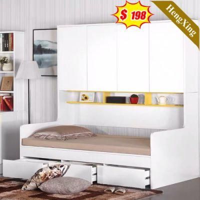 Material Wooden White Color Modern Furniture Wardrobe Cabinets Folding Single Bed