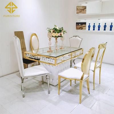 China Factory Cheaper Price Banquet Stainless Steel Dining Chair Set for Sale