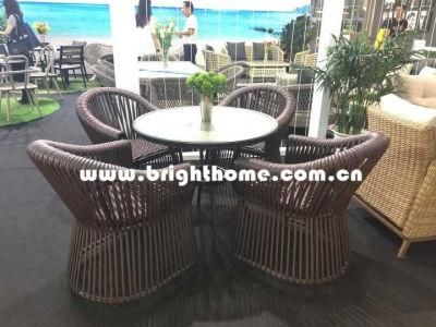 Aluminium Polyester Wicker Outdoor Dining Set Furniture