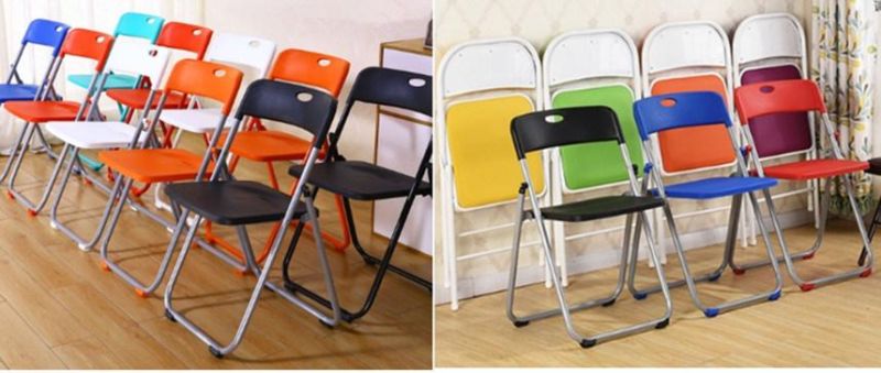 Plastic Folding Chair with Reinforced Metal Frame