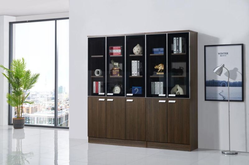 Long Term Hot Sale Modern Design MDF Wooden 5 Doors Office File Cabinet Bookshelf