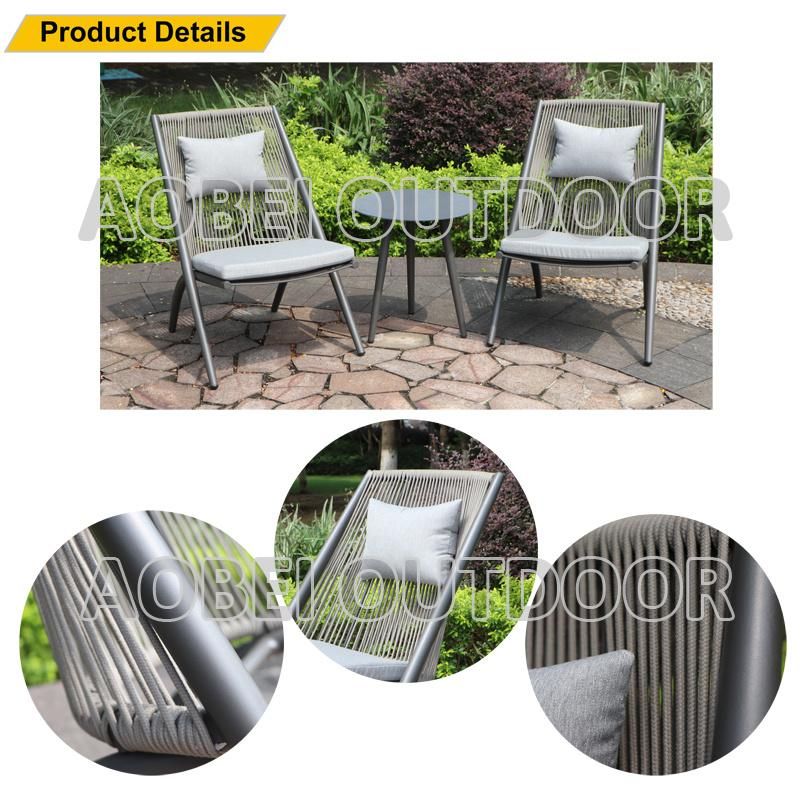 Outdoor Modern Garden Patio Hotel Resort Terrace Balcony Deck Chair Furniture Set with Coffee Table