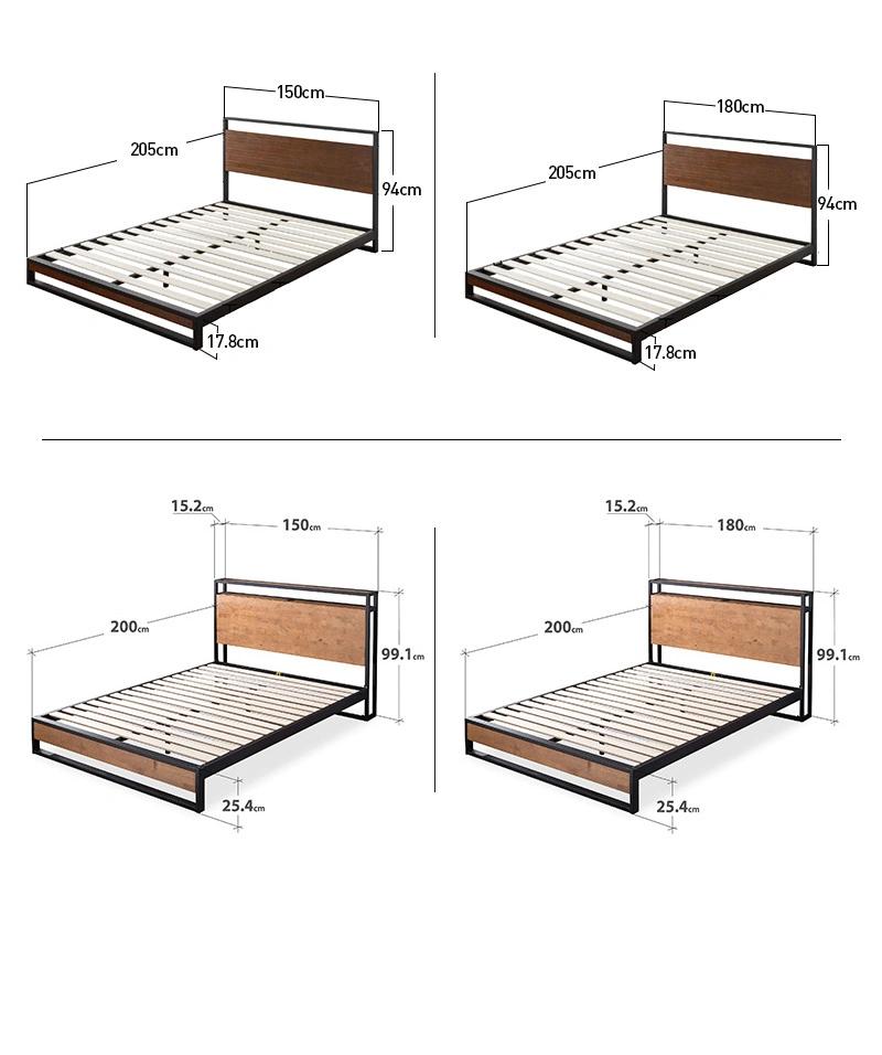 Modern Dormitory Student Kids Wood Bedroom Home Furniture Single Bed