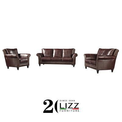 Leisure Italian Home Furniture Living Room Genuine Leather Sofa Set