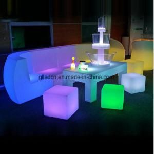 LED Light Furniture-Colorful Sofa, Plastic Material and Battery