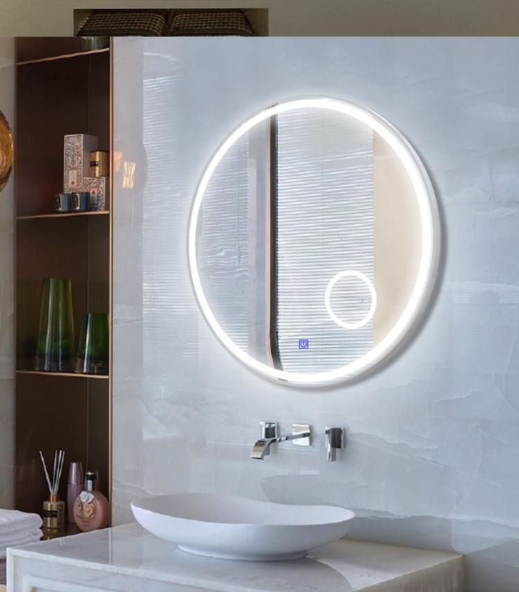 Hotel Furniture Bathroom Products Mirror with LED Lights Smart Touch Anti Fog with Magnify