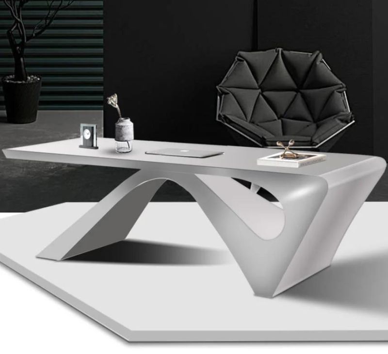 Modern Hot Sale Promotion White Lacquer Director Manage Office Table Design